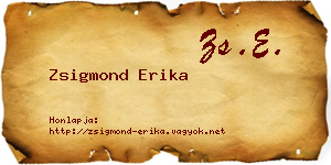 Zsigmond Erika névjegykártya